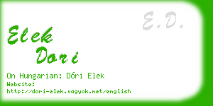 elek dori business card
